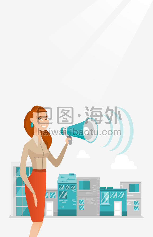 像木偶一样的白人女商人。女商人坐在办公室的